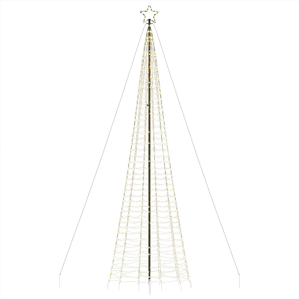 vidaXL Sapin de Noël LED avec piquets de sol 1534 LED Blanc chaud 500 cm