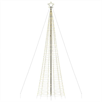 vidaXL Sapin de Noël LED avec piquets de sol 1534 LED Blanc chaud 500 cm