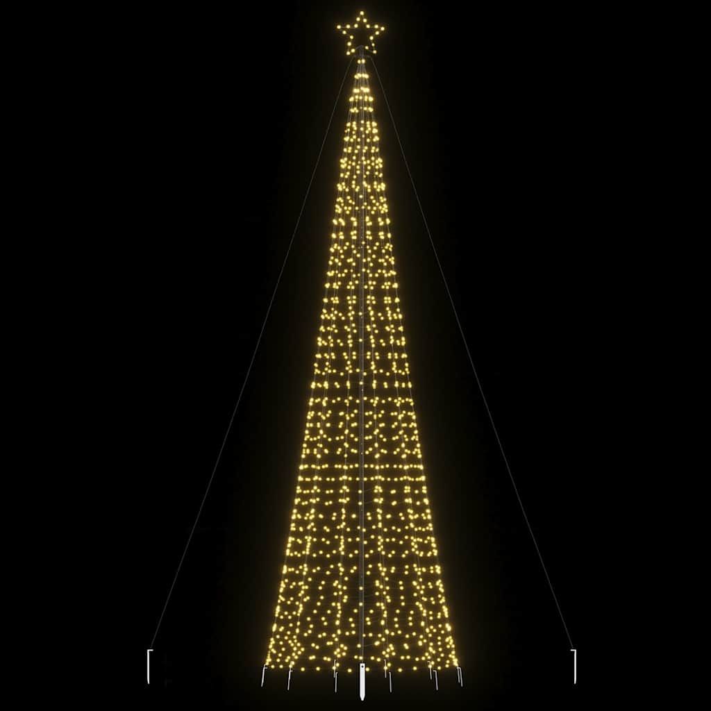 vidaXL Sapin de Noël LED avec piquets de sol 1534 LED Blanc chaud 500 cm