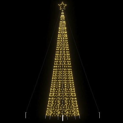 vidaXL Sapin de Noël LED avec piquets de sol 1534 LED Blanc chaud 500 cm