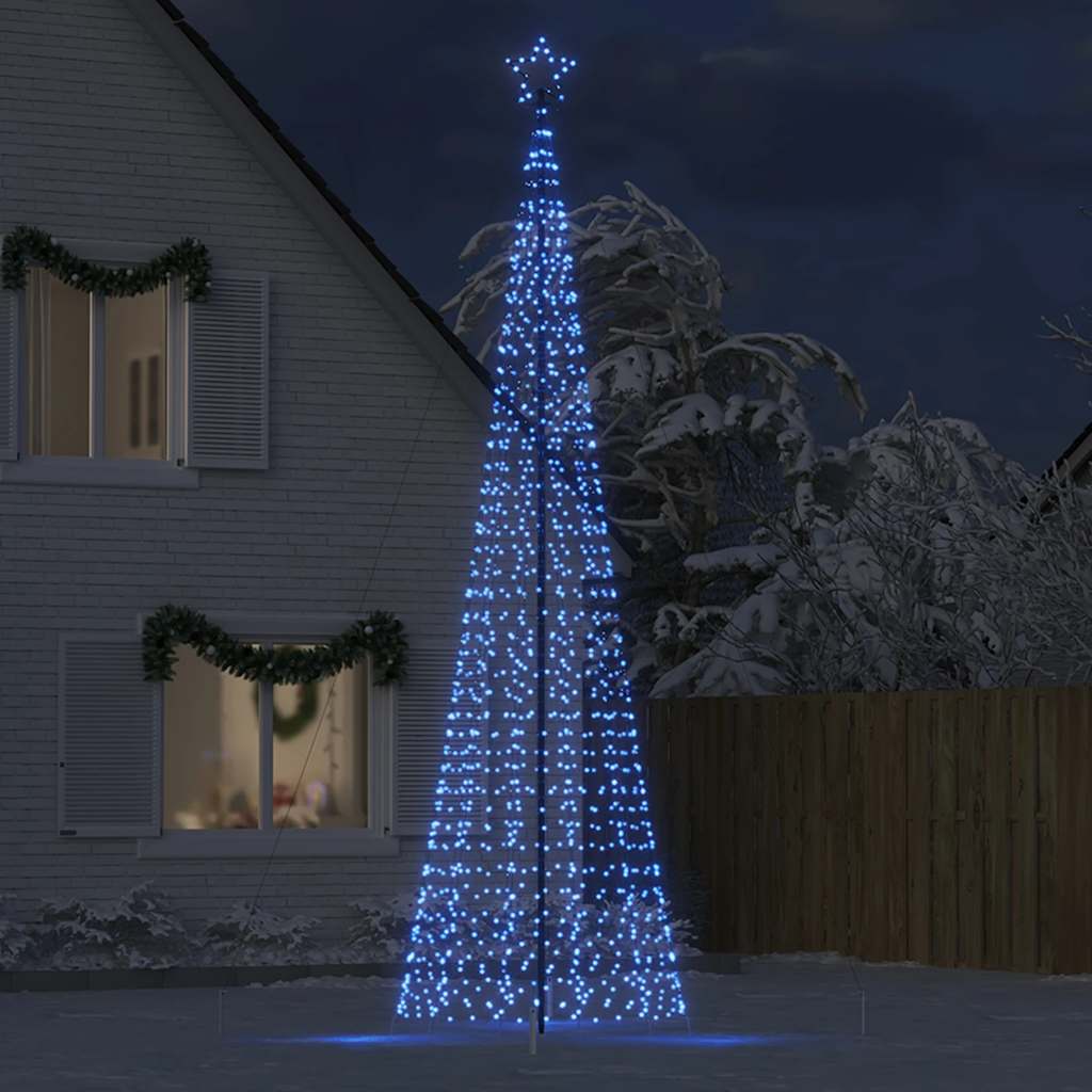 LED Weihnachtsbaum mit Erdspießen 1534 LEDs Blau 500 cm