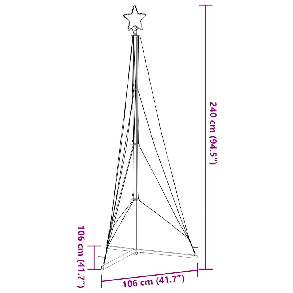 vidaXL LED Weihnachtsbaum 483 LEDs Warmweiß 240 cm