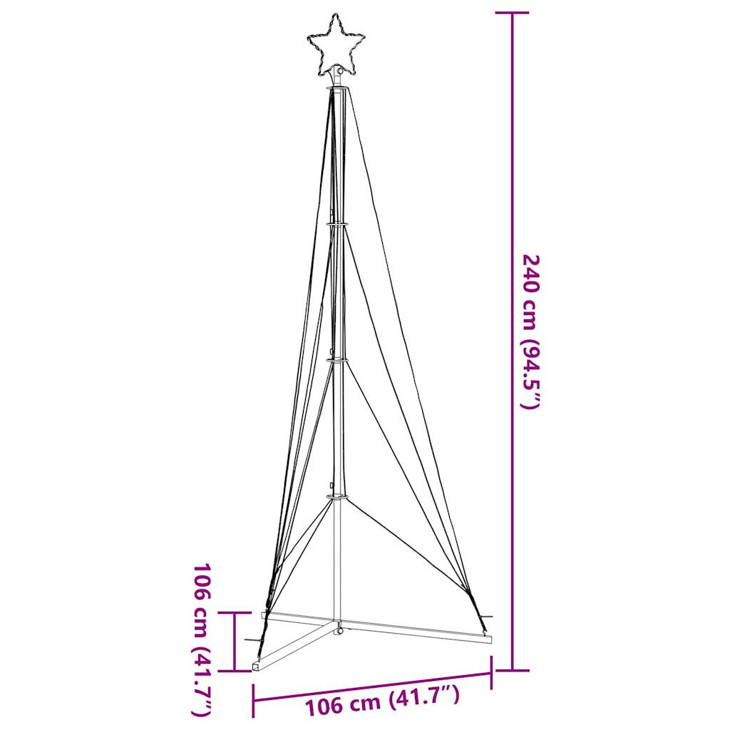 vidaXL Sapin de Noël LED 483 LED blanc froid 240 cm