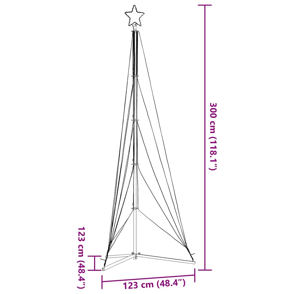vidaXL LED Weihnachtsbaum 525 LEDs Kaltweiß 302 cm