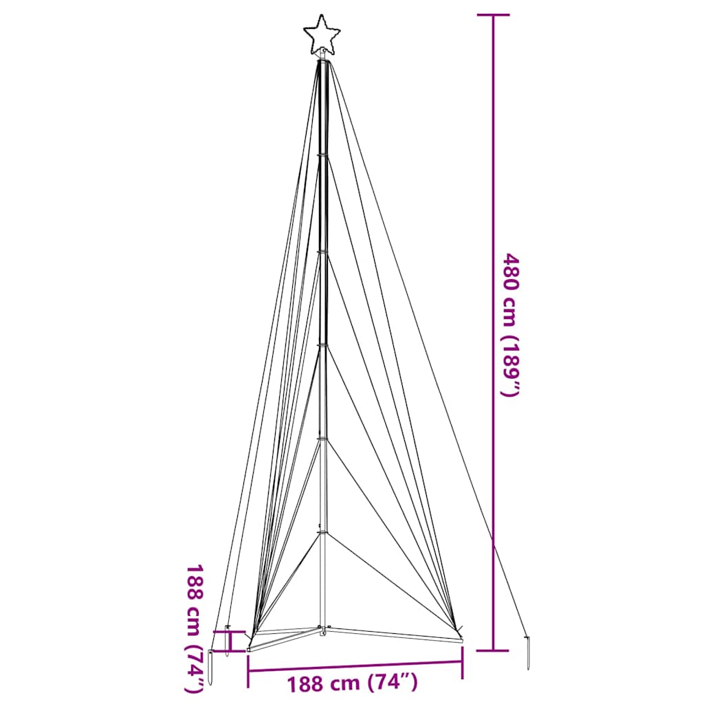 vidaXL LED Weihnachtsbaum 861 LEDs Kaltweiß 478 cm