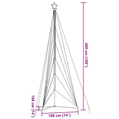 vidaXL Sapin de Noël LED 861 LED Bleu 478 cm