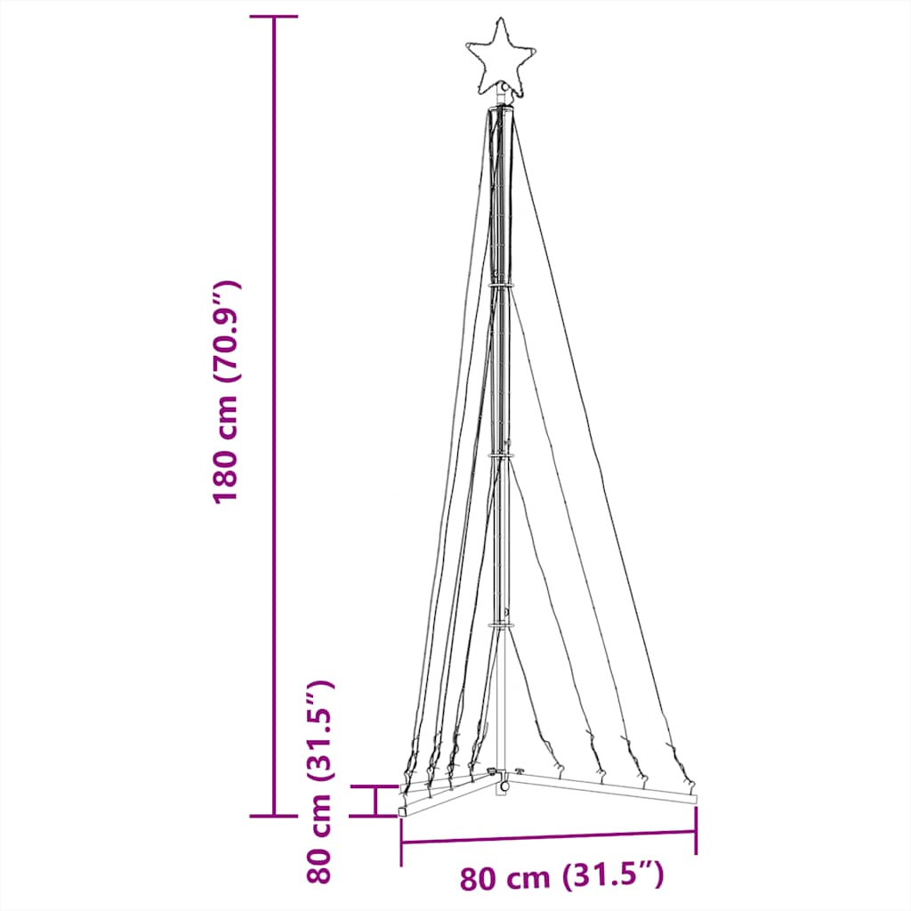 vidaXL Sapin de Noël LED 339 LED Multicolore 187 cm