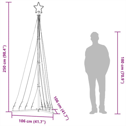 vidaXL Sapin de Noël LED 447 LED blanc chaud 250 cm