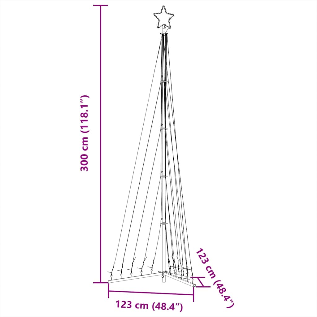vidaXL Sapin de Noël LED 495 LED Bleu 300,5 cm