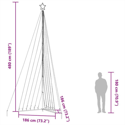vidaXL Sapin de Noël LED 789 LED Multicolore 476 cm
