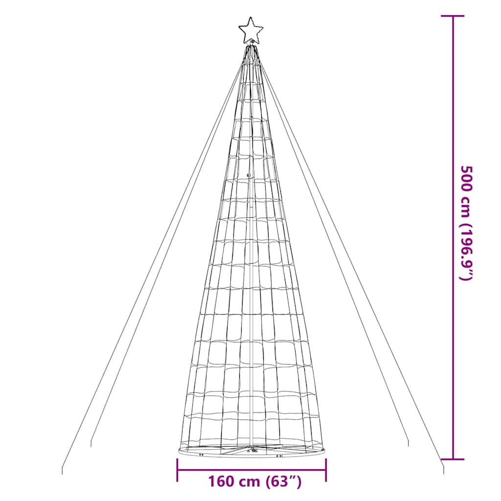 vidaXL Sapin de Noël à LED 1534 LED Bleu 500 cm