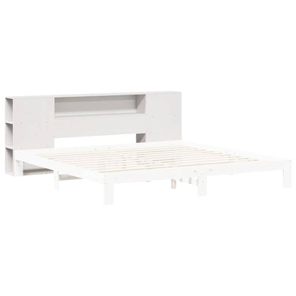vidaXL Kopfteil mit Stauraum Weiß 200 cm Massivholz Kiefer