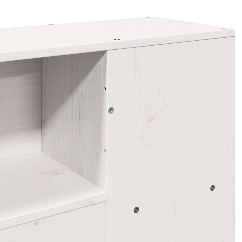 vidaXL Kopfteil mit Stauraum Weiß 200 cm Massivholz Kiefer