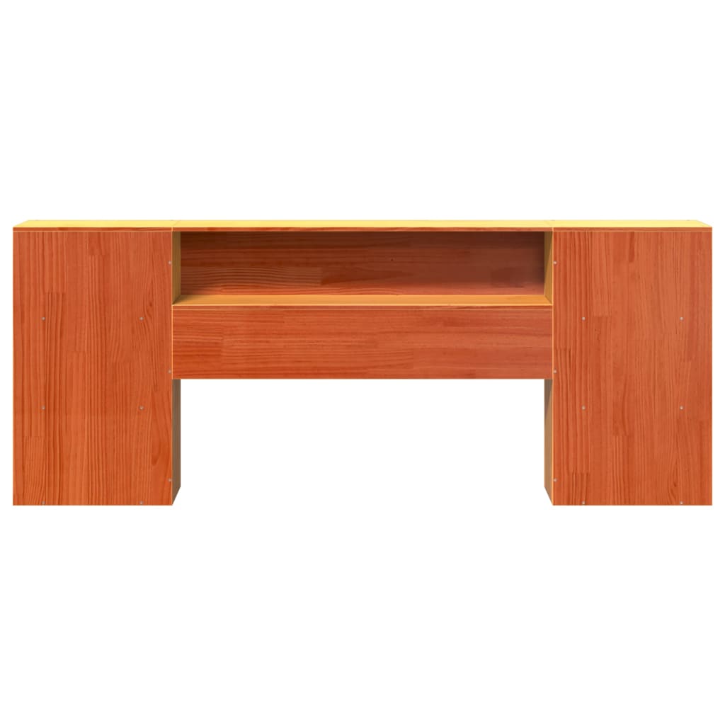 vidaXL Kopfteil mit Stauraum Wachsbraun 180 cm Massivholz Kiefer