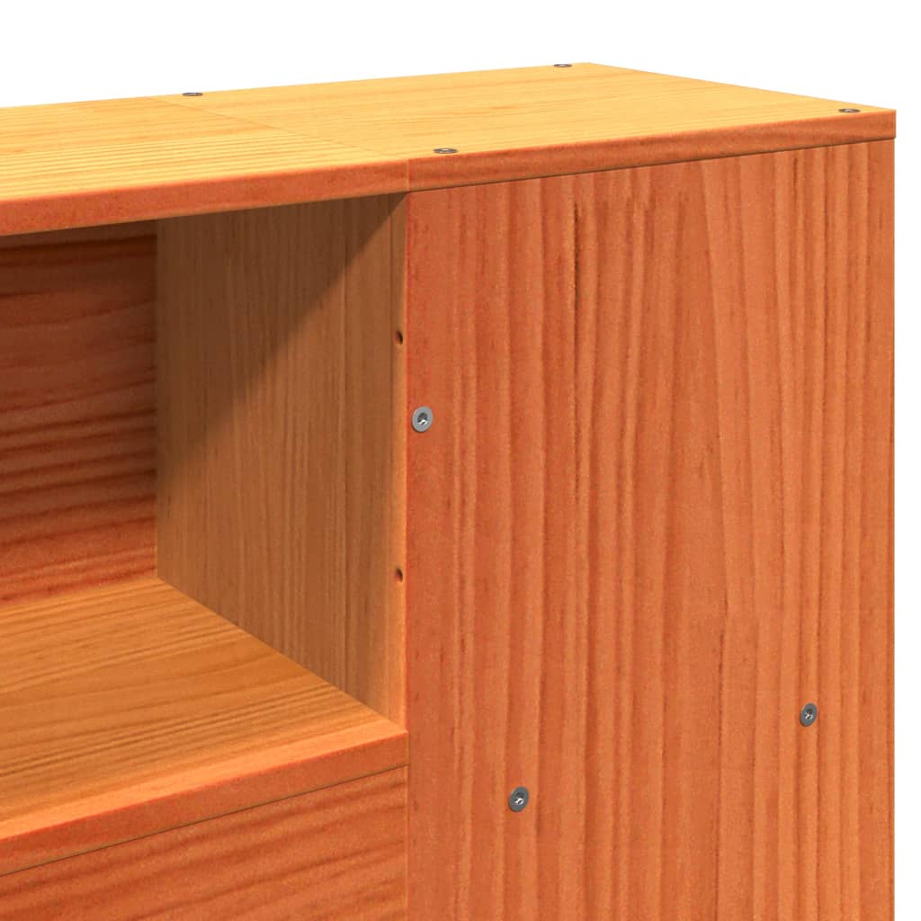 vidaXL Kopfteil mit Stauraum Wachsbraun 180 cm Massivholz Kiefer