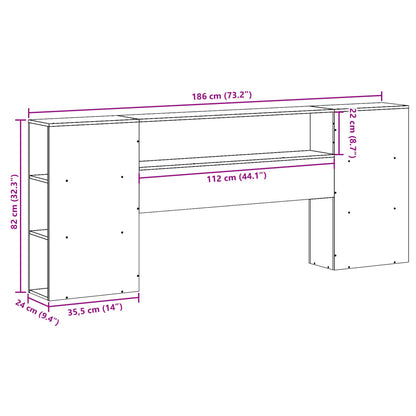 vidaXL Kopfteil mit Stauraum Wachsbraun 180 cm Massivholz Kiefer