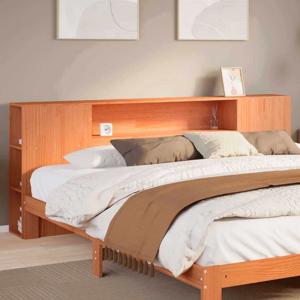 vidaXL Kopfteil mit Stauraum Wachsbraun 180 cm Massivholz Kiefer