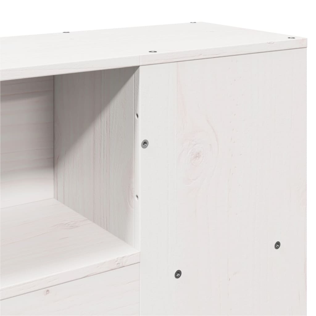 vidaXL Kopfteil mit Stauraum Weiß 160 cm Massivholz Kiefer