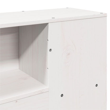 vidaXL Kopfteil mit Stauraum Weiß 160 cm Massivholz Kiefer