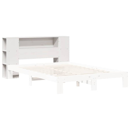 vidaXL Kopfteil mit Stauraum Weiß 150 cm Massivholz Kiefer