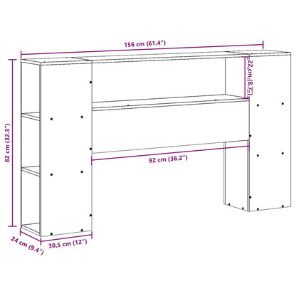 vidaXL Kopfteil mit Stauraum Weiß 150 cm Massivholz Kiefer