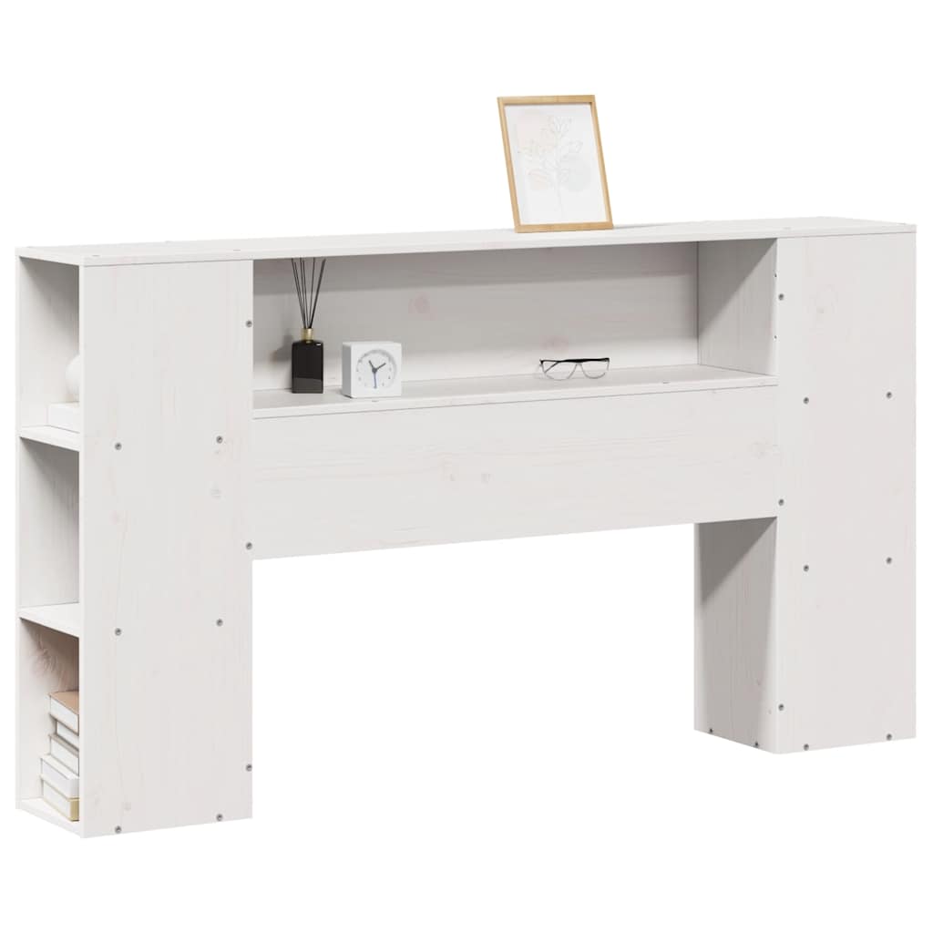 vidaXL Kopfteil mit Stauraum Weiß 140 cm Massivholz Kiefer