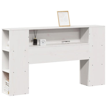 vidaXL Kopfteil mit Stauraum Weiß 140 cm Massivholz Kiefer
