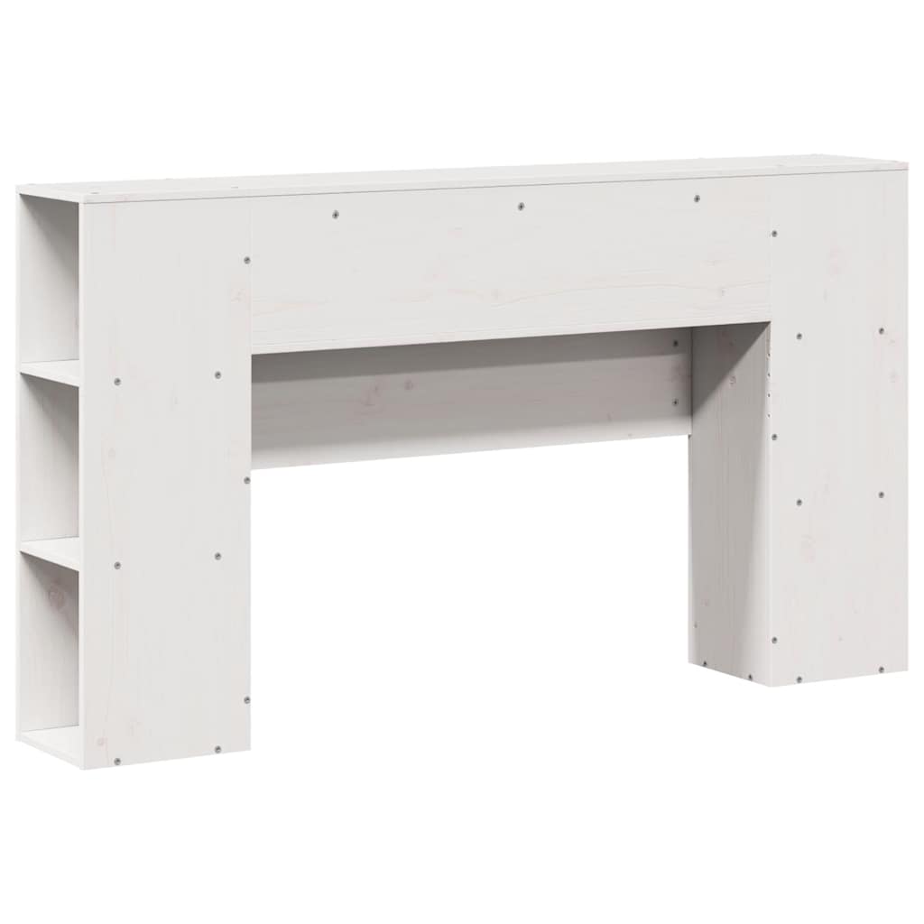 vidaXL Kopfteil mit Stauraum Weiß 140 cm Massivholz Kiefer