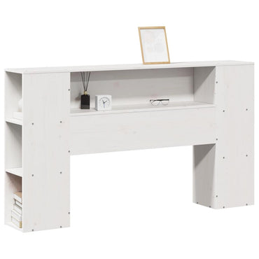 vidaXL Kopfteil mit Stauraum Weiß 135 cm Massivholz Kiefer