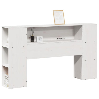 vidaXL Kopfteil mit Stauraum Weiß 135 cm Massivholz Kiefer