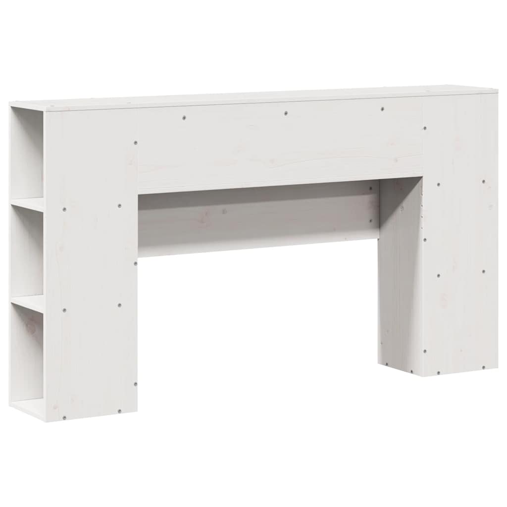 vidaXL Kopfteil mit Stauraum Weiß 135 cm Massivholz Kiefer