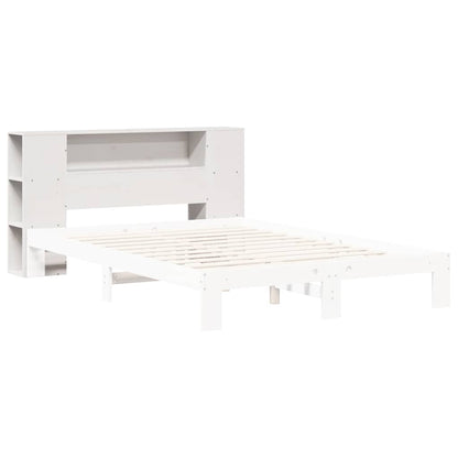 vidaXL Kopfteil mit Stauraum Weiß 135 cm Massivholz Kiefer