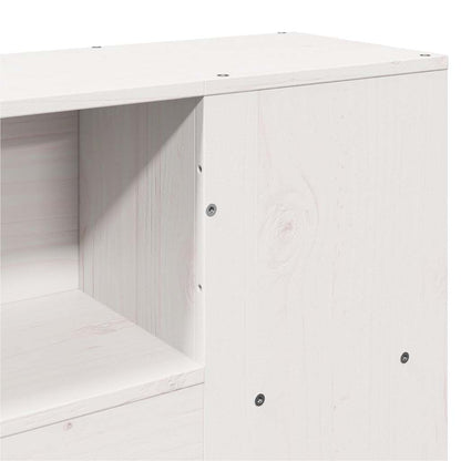 vidaXL Kopfteil mit Stauraum Weiß 135 cm Massivholz Kiefer