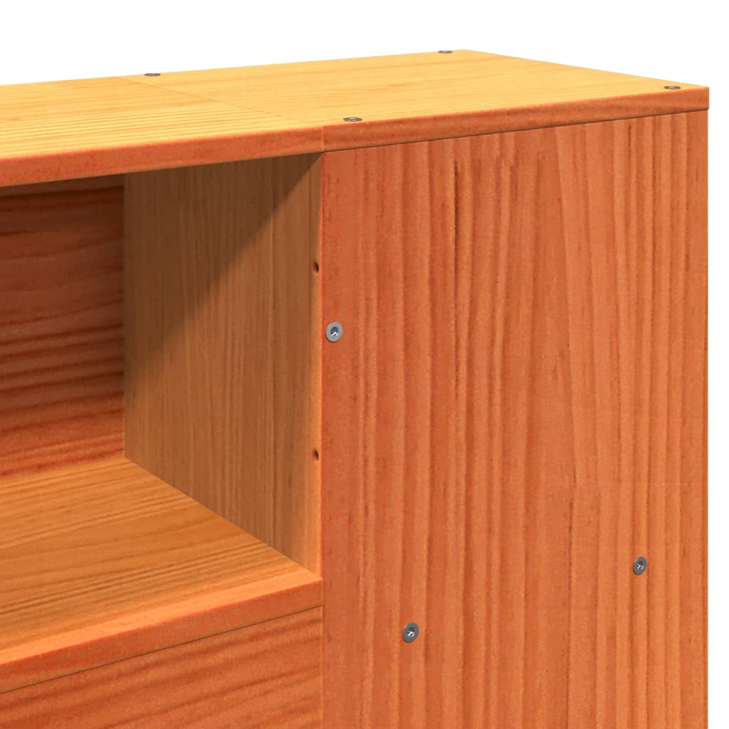 vidaXL Kopfteil mit Stauraum Wachsbraun 135 cm Massivholz Kiefer