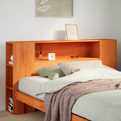 vidaXL Kopfteil mit Stauraum Wachsbraun 135 cm Massivholz Kiefer