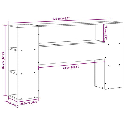 vidaXL Kopfteil mit Stauraum 120 cm Massivholz Kiefer
