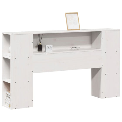 vidaXL Kopfteil mit Stauraum Weiß 120 cm Massivholz Kiefer