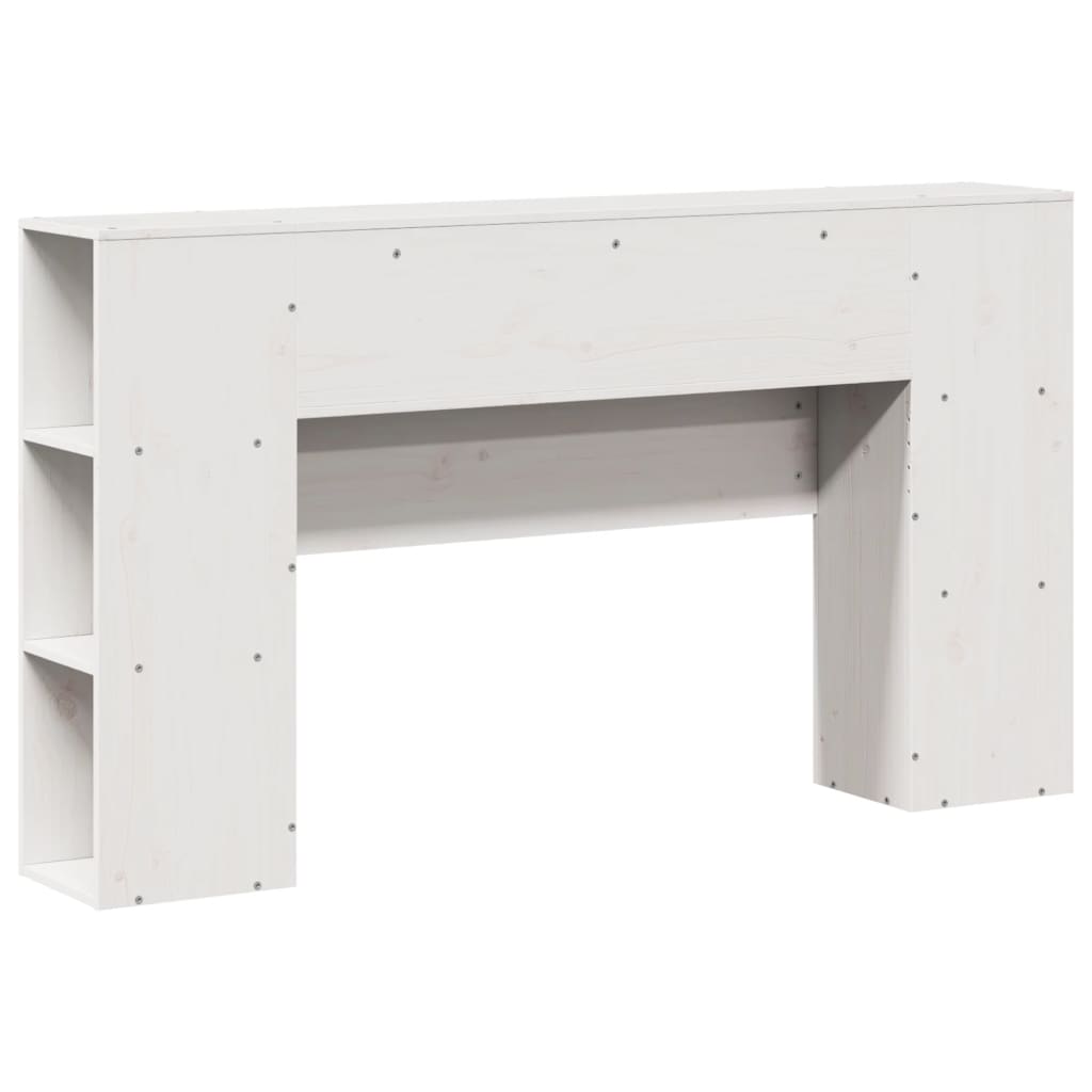 vidaXL Kopfteil mit Stauraum Weiß 120 cm Massivholz Kiefer