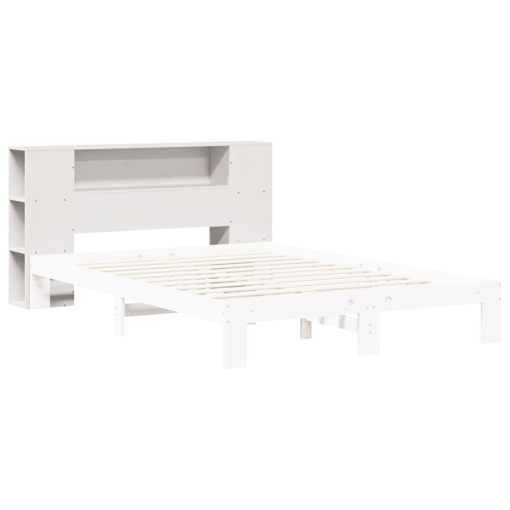 vidaXL Kopfteil mit Stauraum Weiß 120 cm Massivholz Kiefer