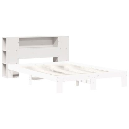 vidaXL Kopfteil mit Stauraum Weiß 120 cm Massivholz Kiefer