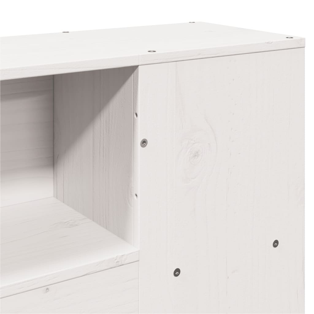vidaXL Kopfteil mit Stauraum Weiß 120 cm Massivholz Kiefer