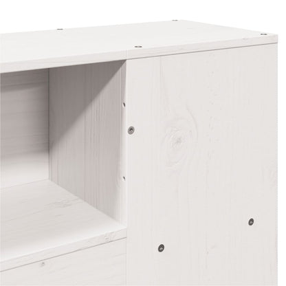 vidaXL Kopfteil mit Stauraum Weiß 120 cm Massivholz Kiefer