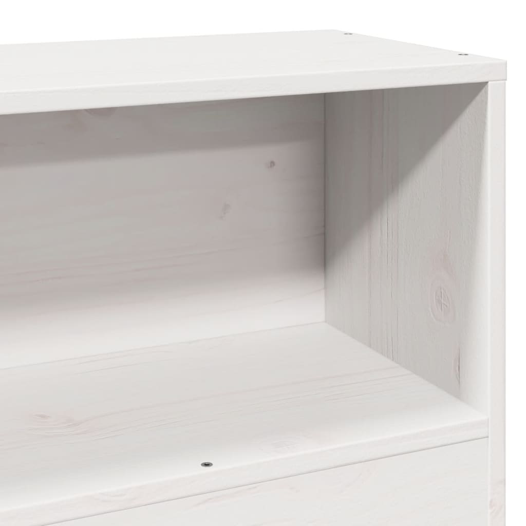 vidaXL Kopfteil mit Stauraum Weiß 75 cm Massivholz Kiefer