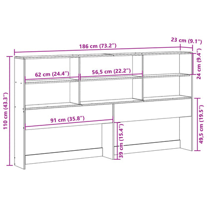 vidaXL Kopfteil mit Stauraum 180 cm Massivholz Kiefer