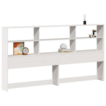 vidaXL Kopfteil mit Stauraum Weiß 180 cm Massivholz Kiefer
