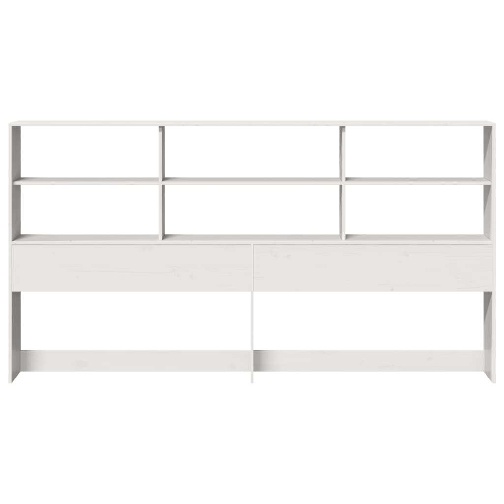 vidaXL Kopfteil mit Stauraum Weiß 180 cm Massivholz Kiefer