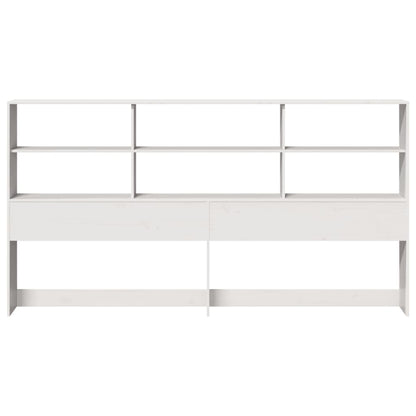 vidaXL Kopfteil mit Stauraum Weiß 180 cm Massivholz Kiefer
