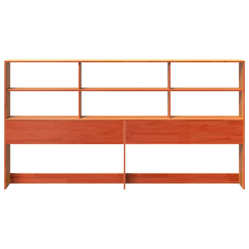 vidaXL Kopfteil mit Stauraum Wachsbraun 180 cm Massivholz Kiefer