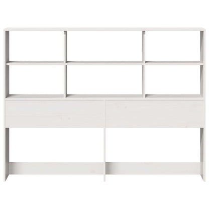 vidaXL Kopfteil mit Stauraum Weiß 160 cm Massivholz Kiefer