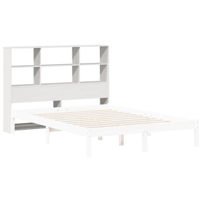 Kopfteil mit Stauraum Weiß 160 cm Massivholz Kiefer